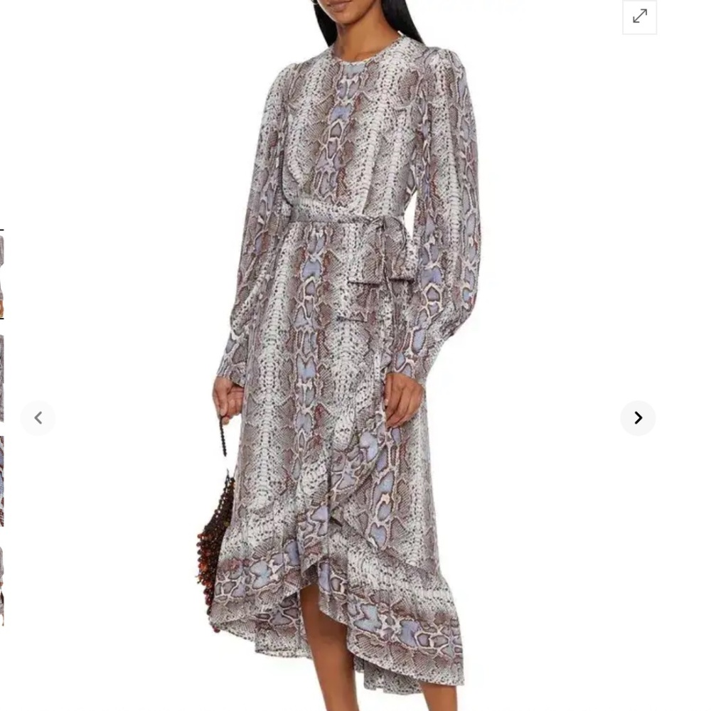 Zimmerman Wrap-Effect Snake-Print Silk Crepe De Chine Midi Dress